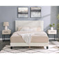 3-Piece Bedroom Set, Plush 3D Upholstered Bed & 2 Nightstands, Queen Size