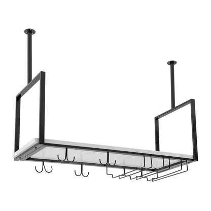 Ceiling Wine Glass Rack Wine Bottles Holder Hanging Stemware Goblet Display