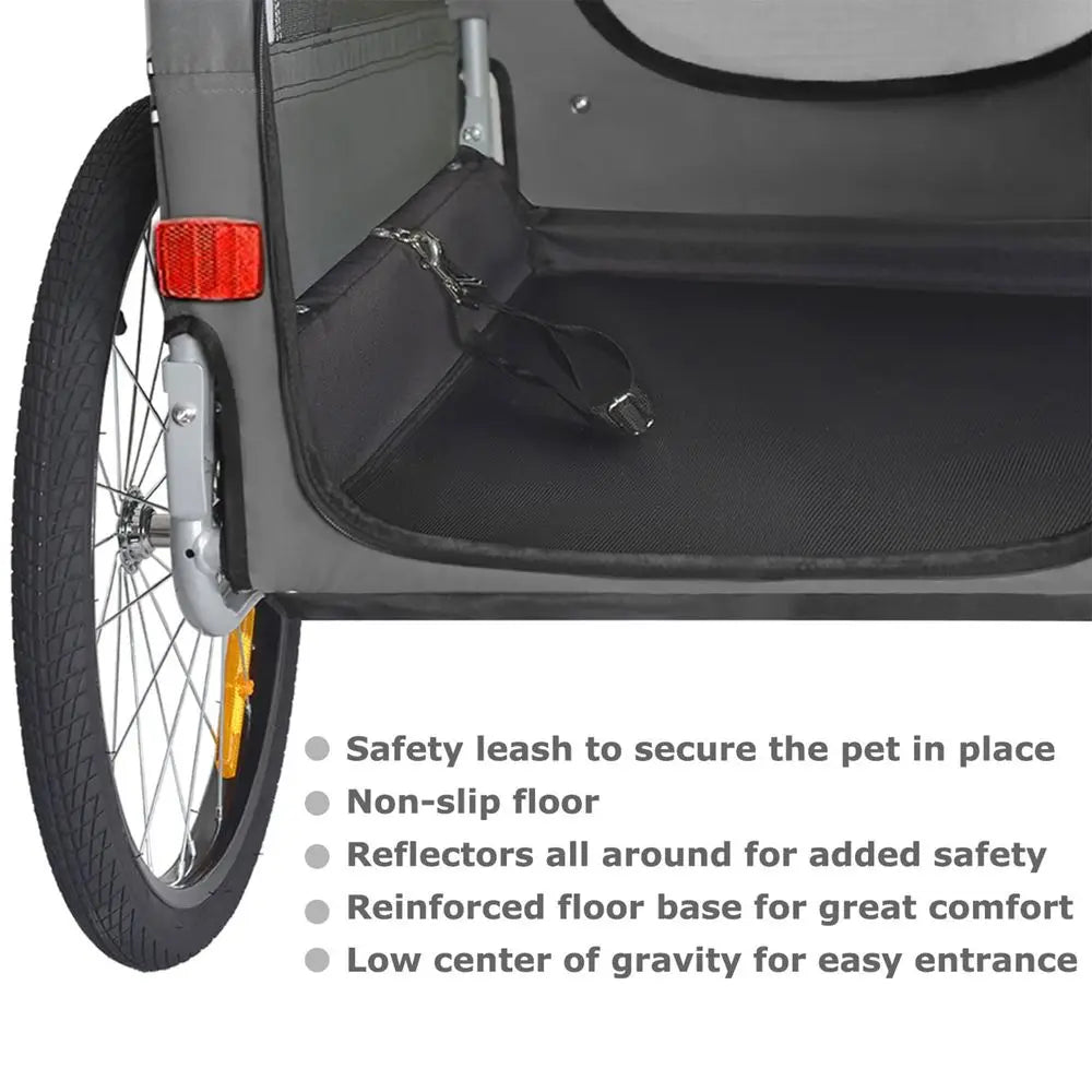 Premium Large XL Pet Bike Trailer amp Stroller for Large Sized Dog or Multiple Small Dogs,Low Center of Gravity,Parking Brakes,