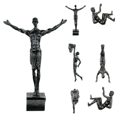 Athlete Rock Climbing Man Resin Background Wall Hanging Decoration Sculpture Statue Figures Creative Rock Climber Statue Pendant