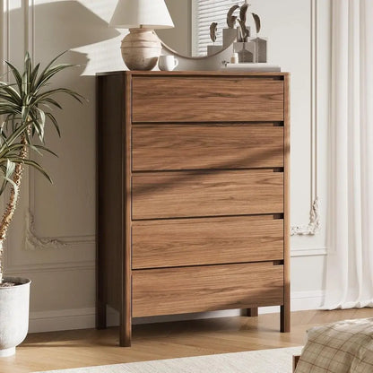 Tall Wooden Storage Cabinet with Hidden Handles, Ideal for Bedroom, Living Room, or Hallway, 45.7 Height