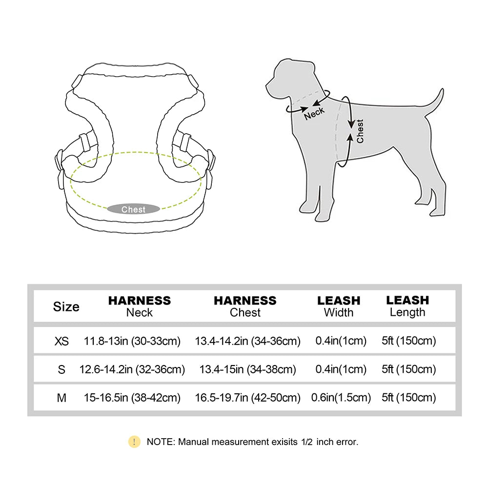 Breathable Dog Harness Leash Bag Set Winter Warm Dog Fur Harnesses Vest Pet Walking Rope With Garbage Bag for Small Medium Dogs