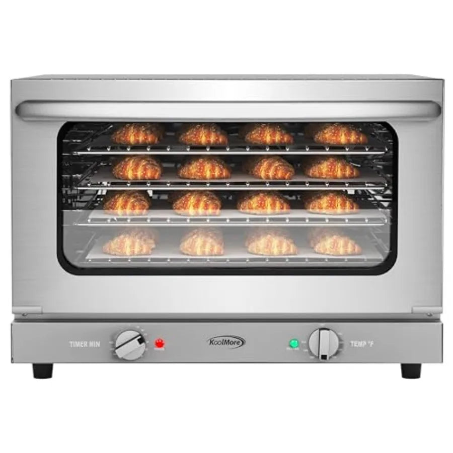 23 in. Commercial Countertop Convection Oven for Half-Size Pans with 4 Racks 1600W Stainless Steel ETL Listed Safety Sanitation
