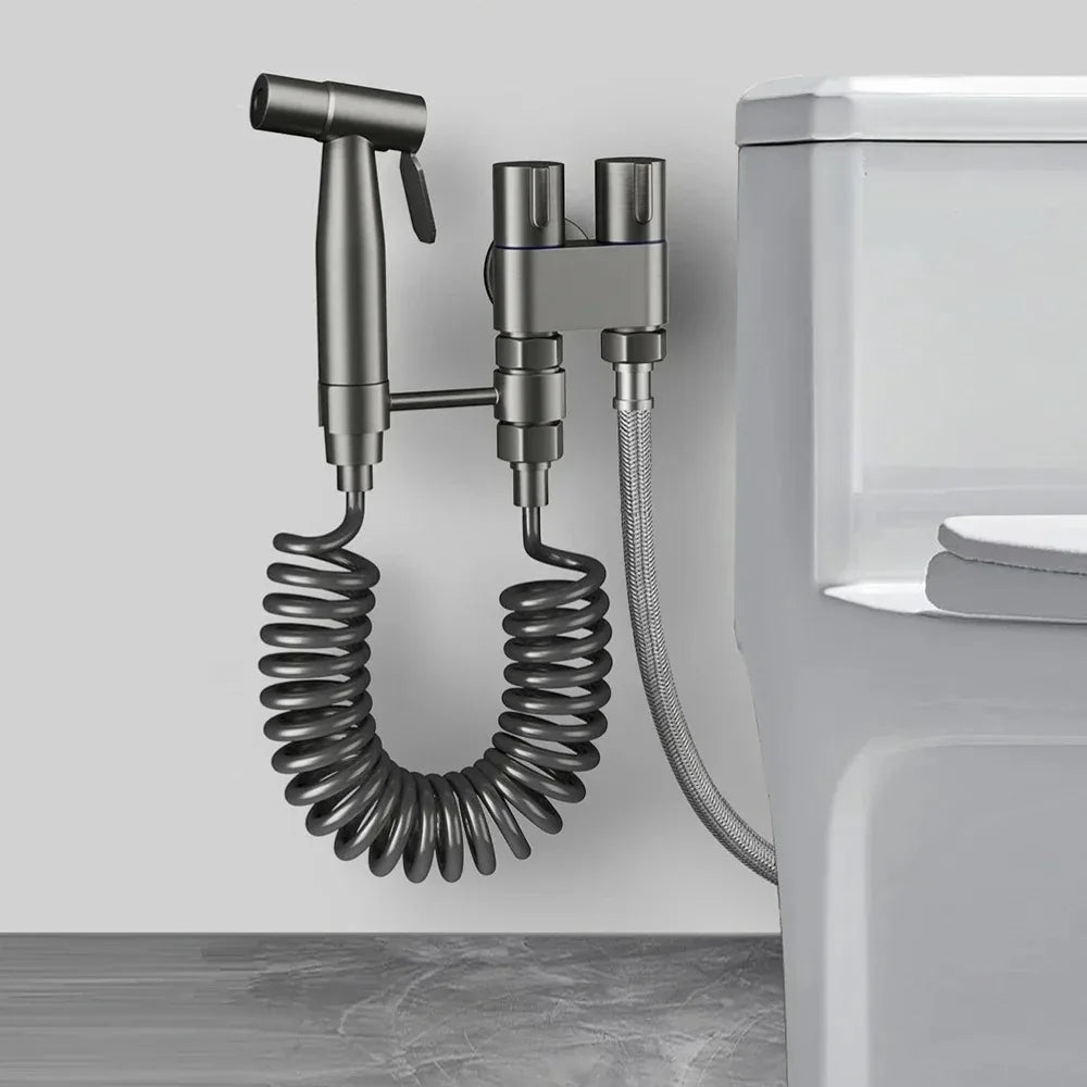 Handheld Toilet Bidet Faucet Sprayer Stainless Steel Bathroom Bidet Spraye Set Hand Sprayer Shower Head Self Cleaning No Punch
