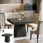 Black Dining Table for 4-6, Modern Kitchen Table with Tapered Wood Legs and Tabletop for Kitchen, Living Room