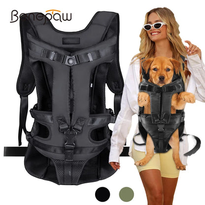 Dog Carrier Backpack Adjustable Pet Carriers Front Facing Hands-Free Safety Puppy Travel Bag For Small Medium Dog