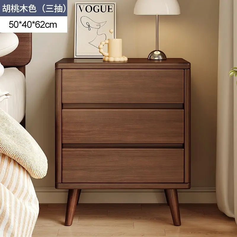Solid wood bedside table simple Chinese Nordic home storage cabinet storage bedroom bedside floor storage cabinet