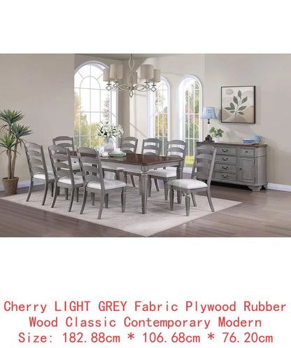 Contemporary 9-Piece Dining Set with Leaf, Includes Dining Table & 8 Ladder Back Chairs