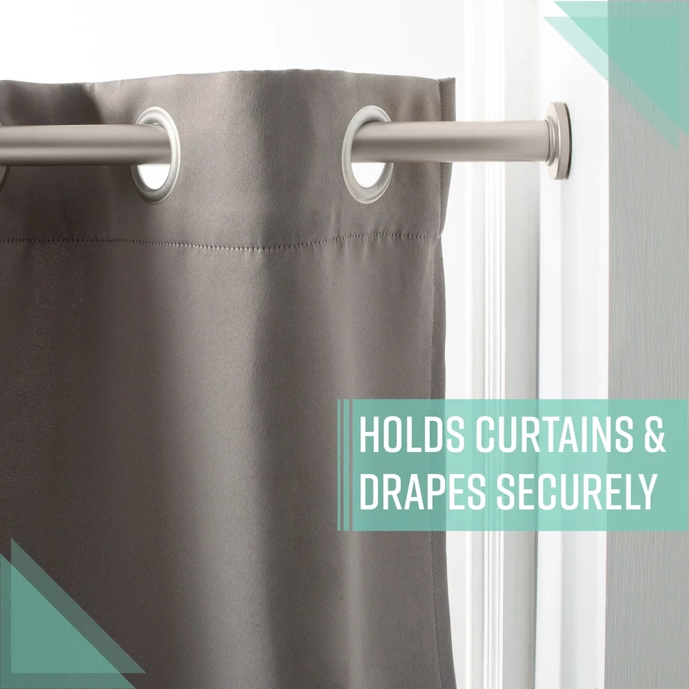 Adjustable Steel Curtain Tension Rod No Tools Installation Easy Extendable Shower Curtain Rod Secure Hold
