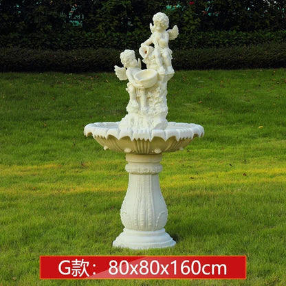 Outdoor garden, fish pond, water feature, courtyard floor-to-ceiling decoration Large European-style flowing water fountain,