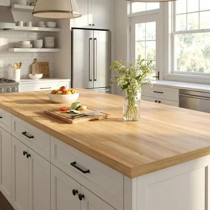 Kitchen Island Butcher Block Countertop – 6T Solid Birch Wood Slab Uninished Butcher Block Island Top or Kitchen Countertop, Din