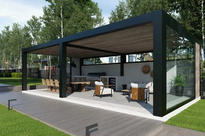 Outdoor Aluminum Pergola Custom Size 3X3m 3X4m 4X4m 6x4m Remote Control Arbours Louvered Roof Pavilion Bioclimatique Pergolas