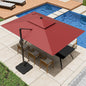 9' X 12' Cantilever Patio Umbrella 360°Rotation Rectangular Outdoor Large Offset Umbrellas Double Top Heavy Duty Windproof