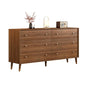 9 Drawer Dresser for Bedroom, 63 Inch Walnut Dresser for Closet, Mid Century Wood Chest of Drawers with Natural, Customized