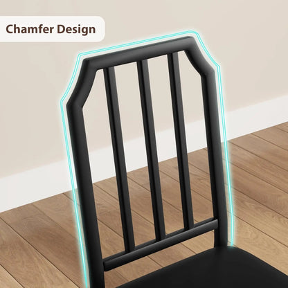 Glass Dining Table Set for 2 Kitchen Table and Chairs for 2 with Padded Seats 3 Piece Dining Room Table Set for Home Kitchen