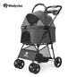 Luxury Detachable Pet Stroller Light Cup Holder Design Four-wheeled Universal Wheel Dog Cart Outdoor Travel Carrying Bag