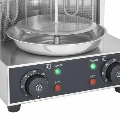 Vertical Broiler Gyro Rotisserie Oven 13lbs Capacity For Home Commercial Kitchen Party, 2 Burners 122℉-572℉ Temperature Control Meat Roaster Machine Doner Kebab Cooker