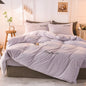 Winter warm milk velvet duvet cover 220x240 bedding set couple luxury double bed quilt cover twin full queen king size