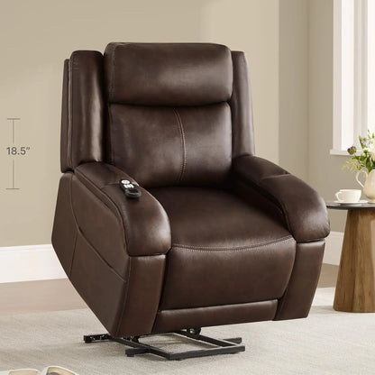 Genuine Leather Power Lift Recliner Chair for Elderly with Heat and Massage, Electric Lay Flat Lift Chairs with, Customized