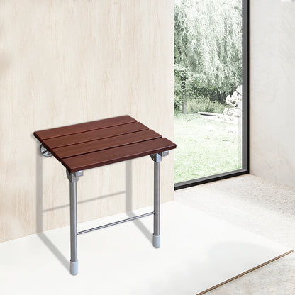 Wooden Wall Mounted Shower Chair, Folding Bathroom Shower Seat