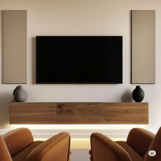 65 Premium Floating TV Wall Mount Entertainment Center with Cable Management and Durable Design