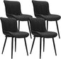 Dining Chairs Set of 4 - Leather Kitchen Chairs with Metal Legs, Upholstered Dining Room Chair, Modern Dining Chair for Kitchen,