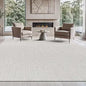 Micro Loop Area Rug Light Gray 9x12 Geometric Modern Luxury Circular Durable Soft Indoor Rugs for Living Dining Room