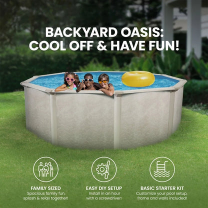 Patio Swings-Phoenix 18x52 Round Steel Frame Above Ground Swimming Pool Without Liner-Best Promotion