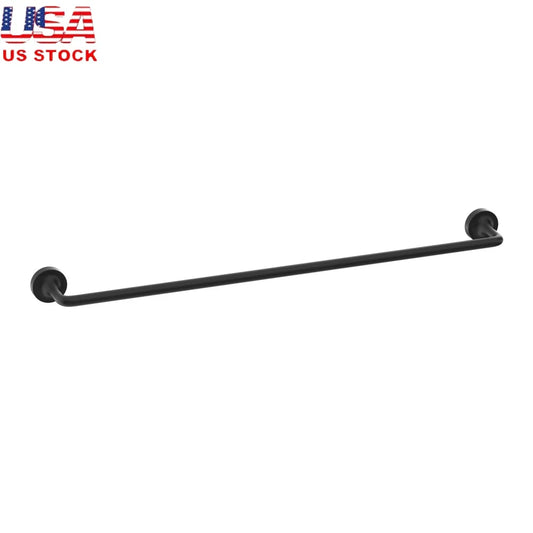 4-Piece Matte Black Bathroom Hardware Set Towel Bar Toilet Paper Holder Towel Ring Robe Hooks