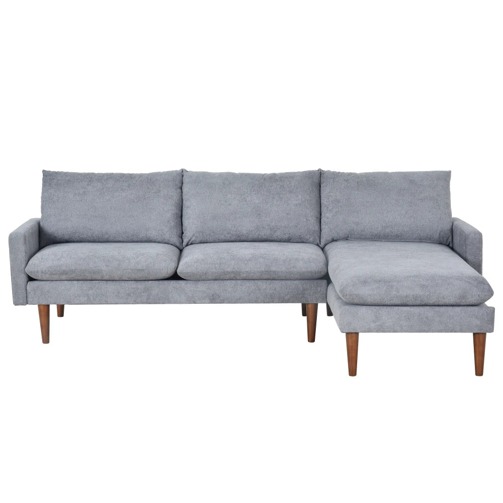 L-shaped sofa with padded cashmere: Ideal for living rooms, apartments - easy to assemble and maintain