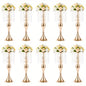 2/10 Pieces 21.3 Inch High Crystal Flower Stand, Wedding Centerpiece Crystal Flower Metal Vase, Christmas Halloween Decoration