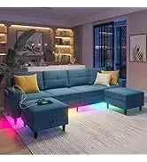 RPD4-LED Couches for Living Room.Modular Sectional Sofa Set Storage Ottomans.Oversized U Shapped