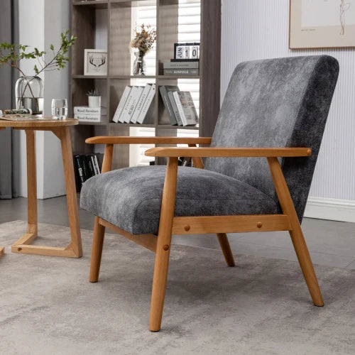 25.38-inch wide armchair, living room chair, leisure chair, gray, classic modern style
