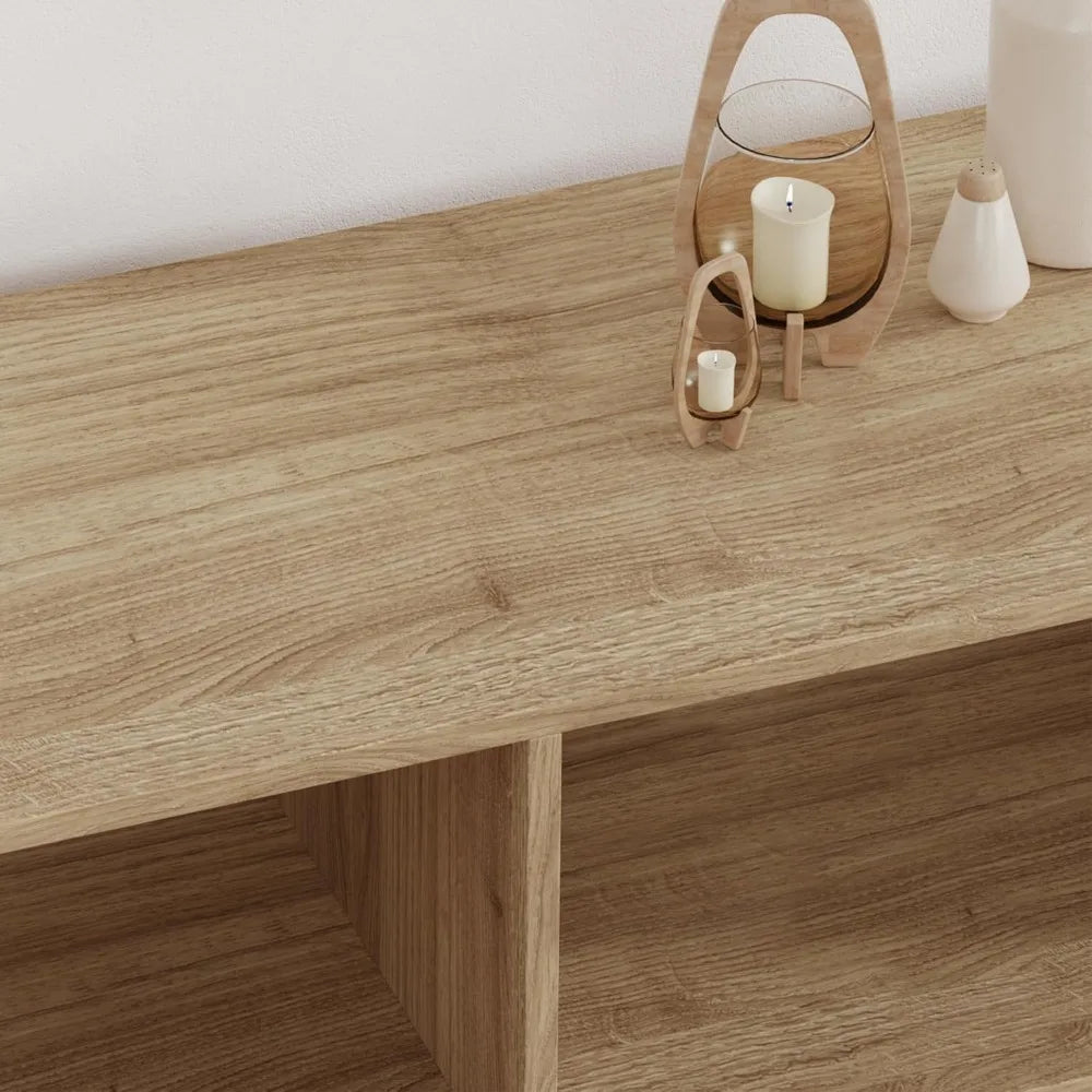 51" Rattan Buffet Cabinet with Wine Rack & Glass Holders, Farmhouse Sideboard for Living Room