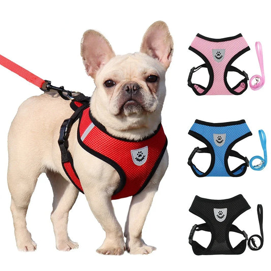 Summer Cat Dog Breathable Harness Adjustable Vest Polyester Mesh