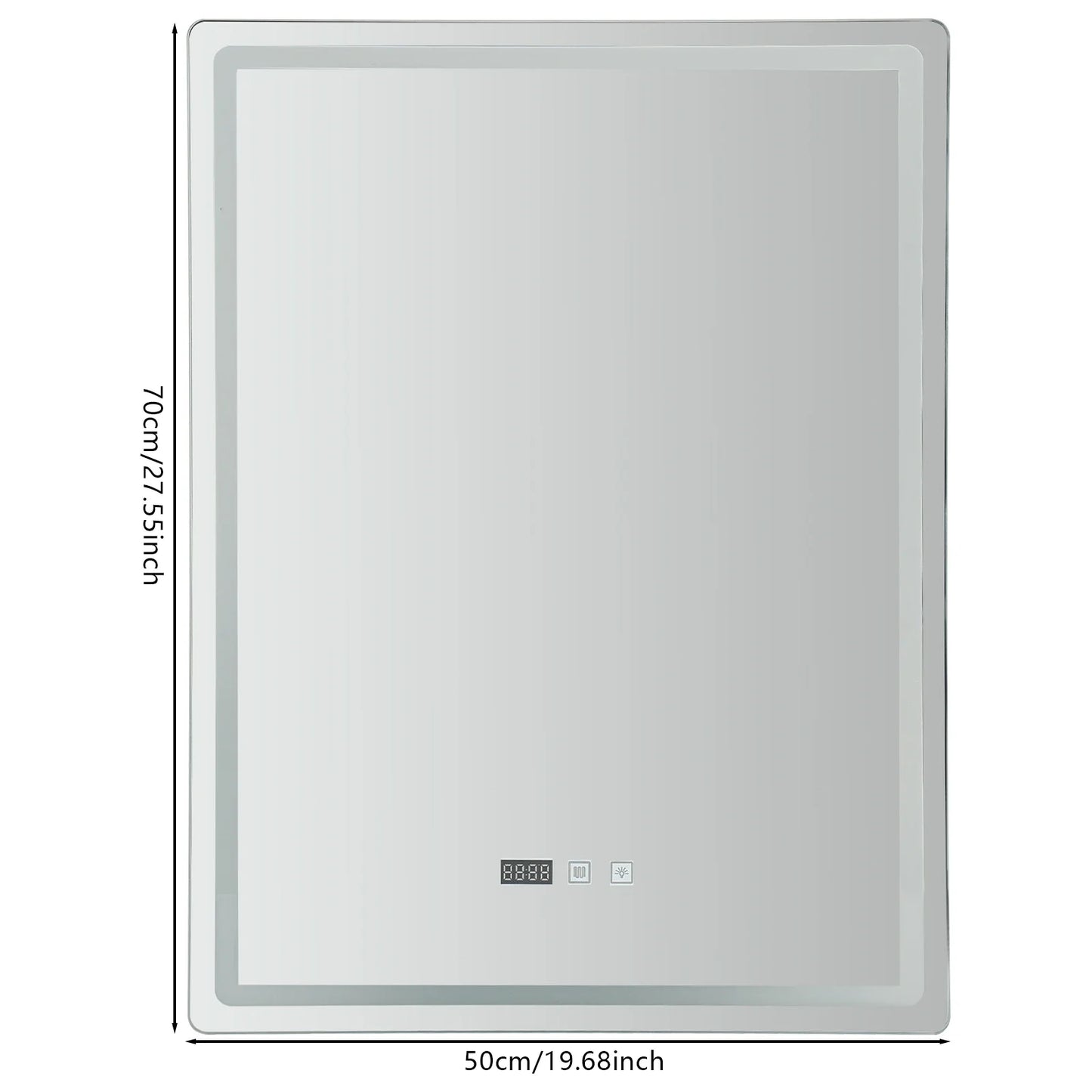 LED Anti-Fog Bathroom Mirror, Wall Mounted Lighted Vanity Mirrors with 3 Colors Dimmable, Touch Switch