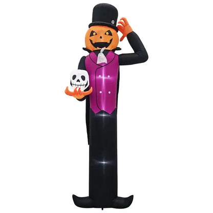 12T Giant Halloween Inflatable Pumpkin Man Decorations with Built-in LEDs for Garden Lawn Yard Patio