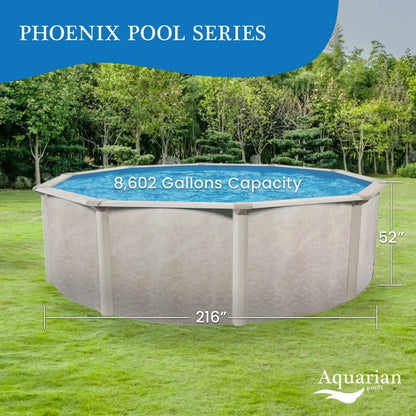 Patio Swings-Phoenix 18x52 Round Steel Frame Above Ground Swimming Pool Without Liner-Best Promotion