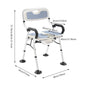 Heavy Duty Shower Chair U Shape Seat Foldable Shower Chair for Private Washing Elderly and Disabled Adjustable Height 72-79cm