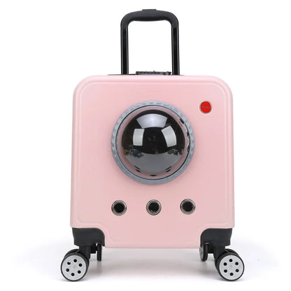 Pet Outdoor Portable Suitcase Cat Bag Dog Airline Approved Transport Carrier Space Bag Large Capacity Travel Trolley Case