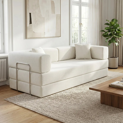 Futon Sofa Bed light or dark gray Convertible Couch 4-in-1 Folding Corduroy Boneless Sleeper Loveseat for Living Room