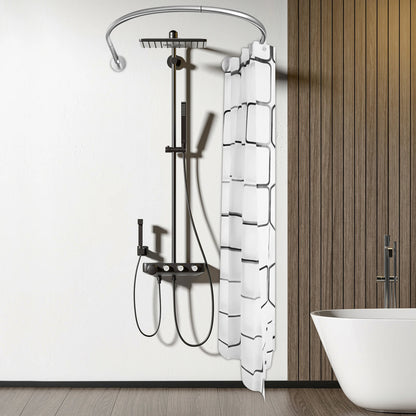 Stainless Steel Shower Curtain Rod Adjustable 0.9-1.3m Length U-Shaped Design