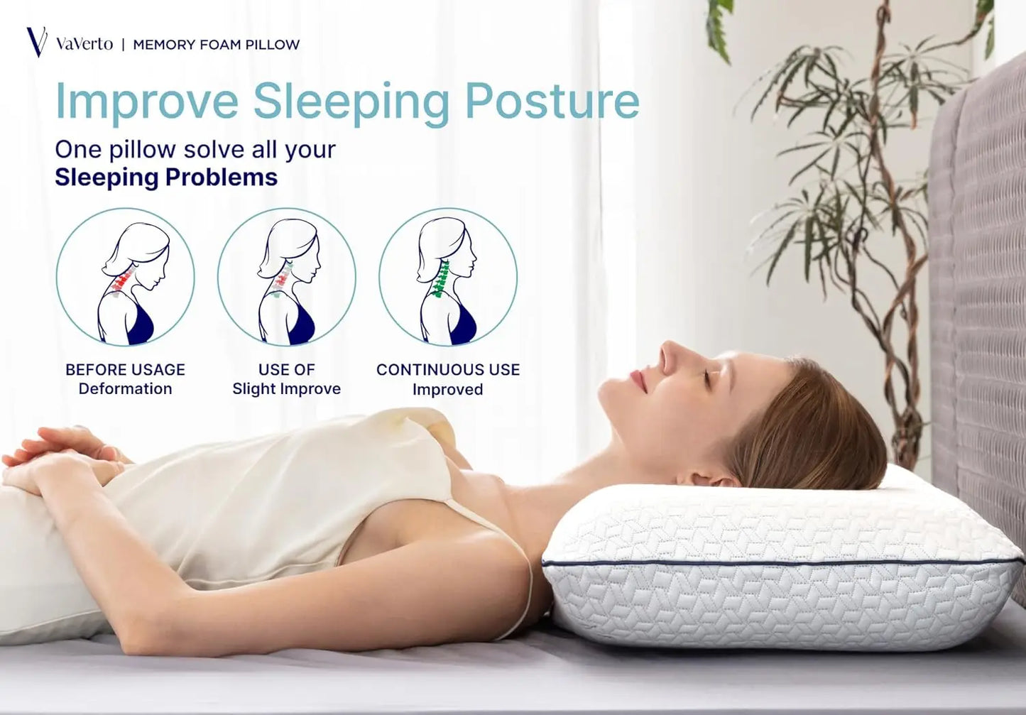 Cooling Gel Memory Foam Pillow King Size for Sleeping, Medium Firm Support for Side Back Stomach Sleepers with Washable Bamboo