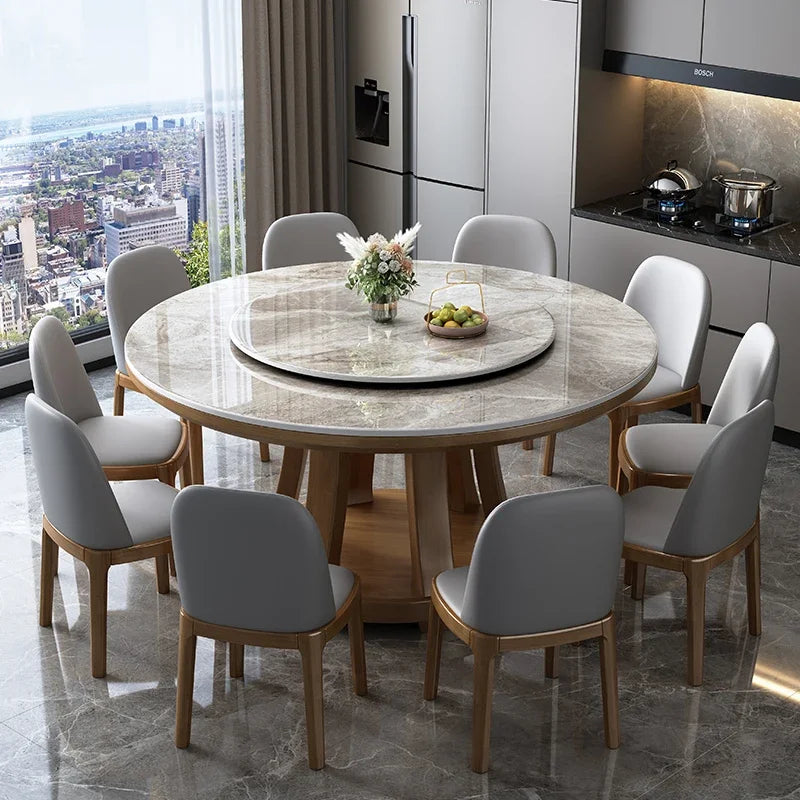 Marble Round Dining Table Nordic Luxury Style Minimalist Modern Dining Table Legs Space Savers