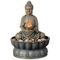 Home Decor 9.6 Tabletop Fountain Exquisite Smile Sitting Buddha Fountains Desk Water Fountain Decorative Zen Fountain w Reflecti