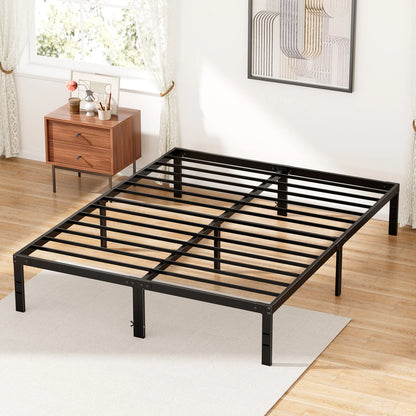 Twin Full Queen King Size Bed Frame Metal Platform Bedroom Frames with Storage Space Sturdy Steel Slat Support 350LBS