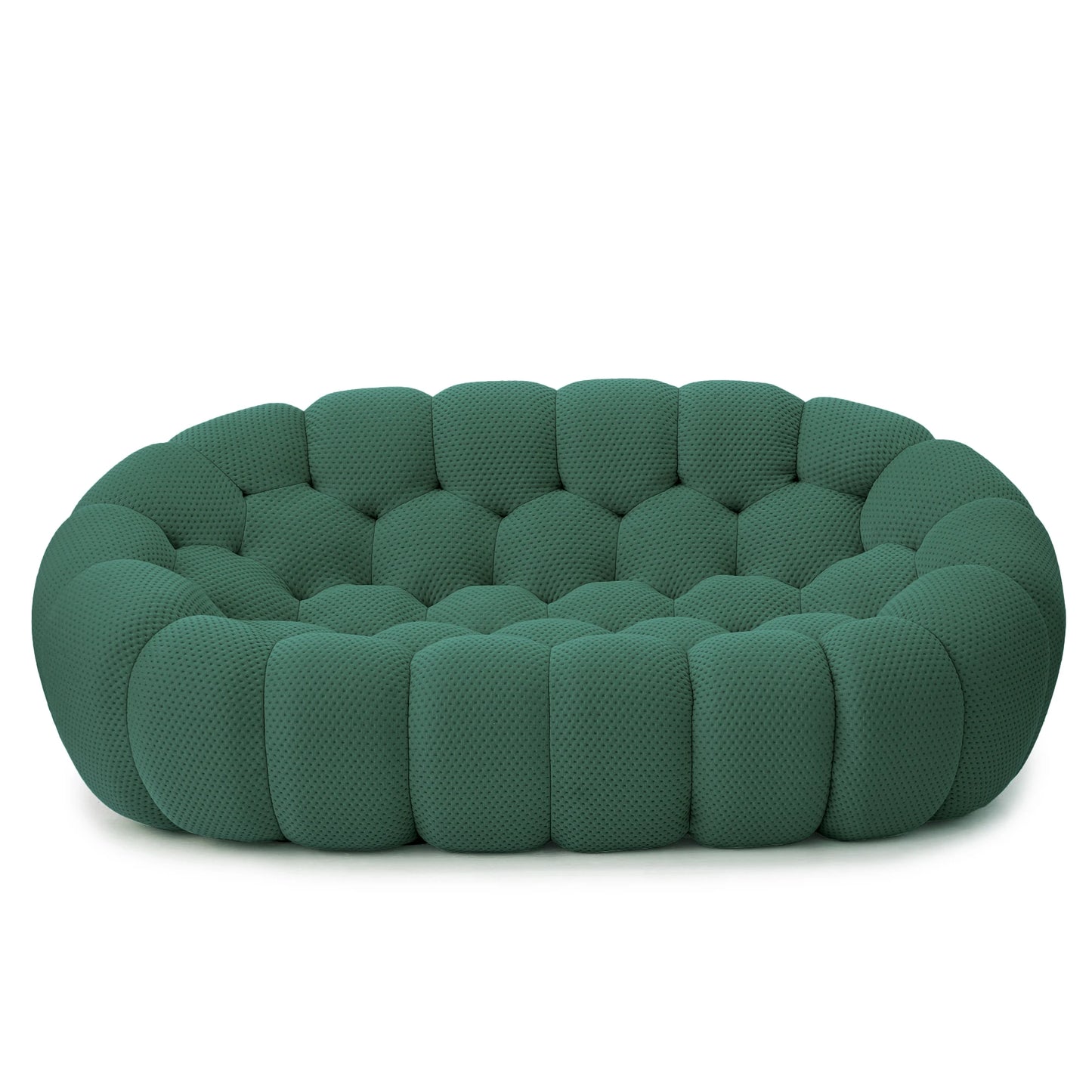 78'' Modern Curved Boneless Sofa Comfy 3D Knitted Fabric Loveseat Couch Football-Shaped Lazy Floor Sofas for Living Room