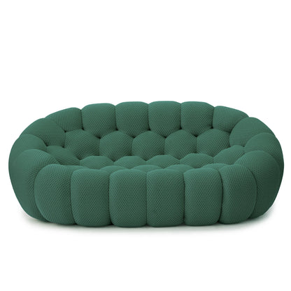 78'' Modern Curved Boneless Sofa Comfy 3D Knitted Fabric Loveseat Couch Football-Shaped Lazy Floor Sofas for Living Room