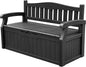 80 Gallon Storage Bench Deck Box Lockable for Patio Furniture, Garden Decor and Outdoor Seating