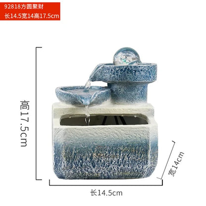 Feng Shui Wheel Circulation Flowing Water Generates Wealth Ornament  Desktop Creative Small Fountain Humidifier Decoration Gift